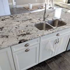 White Glacier Granite Kitchen